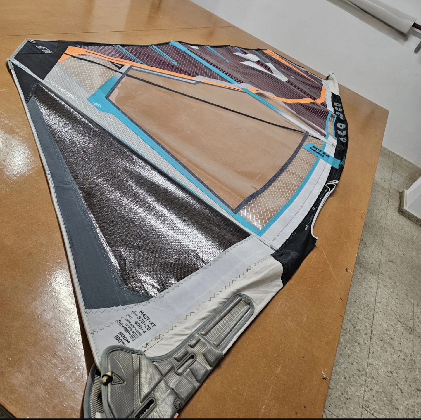 Repaired Duotone sail - after repair