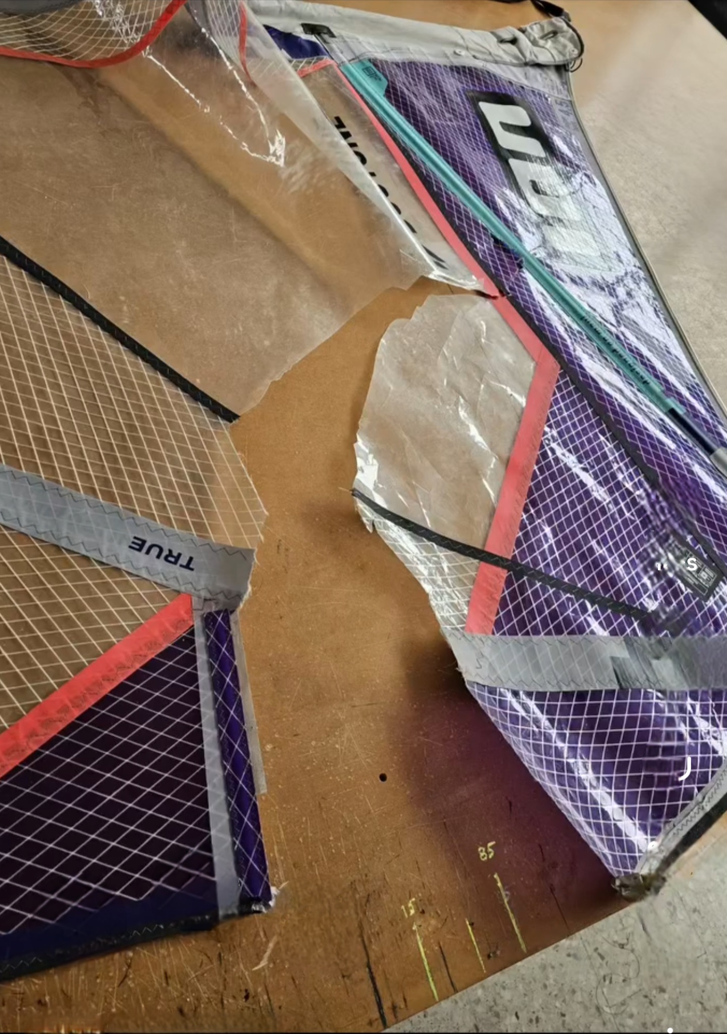 Damaged ION sail - before repair