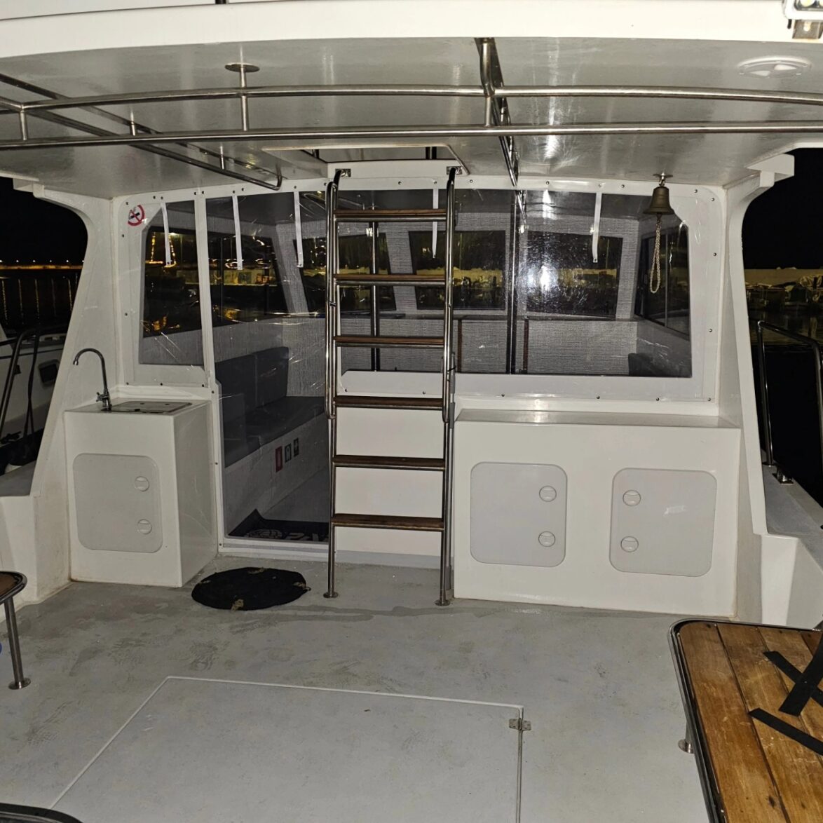 Boat interior wallpapering