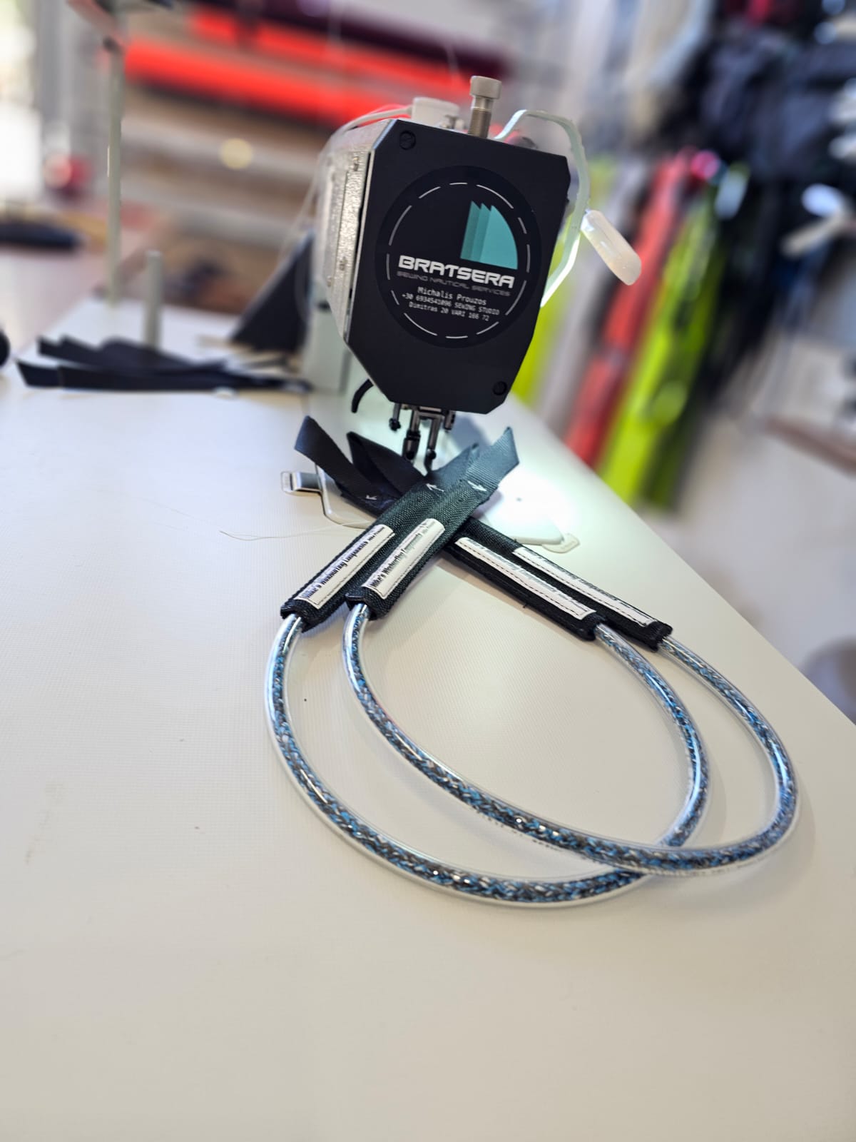 Slalom harness lines close-up